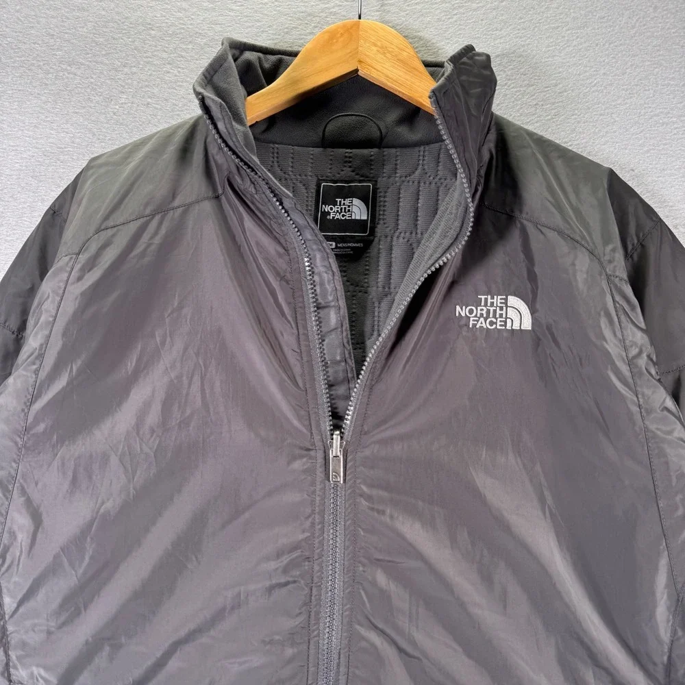 The North Face Jacket Mens M Full‎ Zip Fleece Lined Gray Lightweight Coat